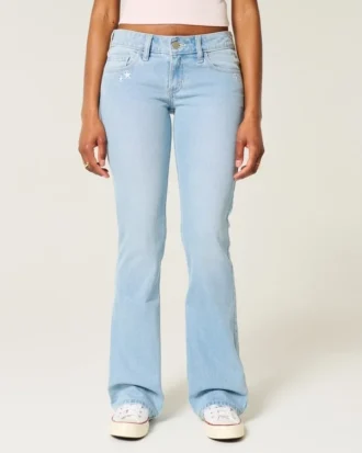 Düşük Bel Yıldız Nakışlı Bootcut Kot Pantolon Düşük Bel Yıldız Nakışlı Bootcut Kot Pantolon