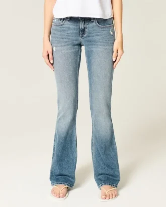 Düşük Bel Yıpranmış Orta Yıkama Bootcut Kot Pantolon Düşük Bel Yıpranmış Orta Yıkama Bootcut Kot Pantolon