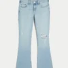 Düşük Bel Yırtık Açık Renkli Nakışlı Bootcut Kot Pantolon Düşük Bel Yırtık Açık Renkli Nakışlı Bootcut Kot Pantolon