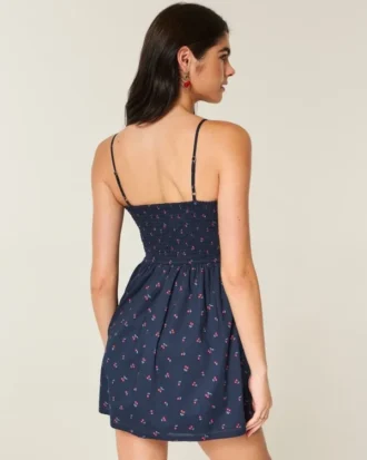 Düğmeli Mini Elbise
