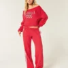 Easy Double Off-the-Shoulder Georgia Üniversitesi Grafikli Sweatshirt