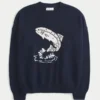 Easy Jumping Fish Grafikli Kazak
