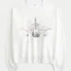 Easy New York Gitar Çivili Grafikli Crew Sweatshirt