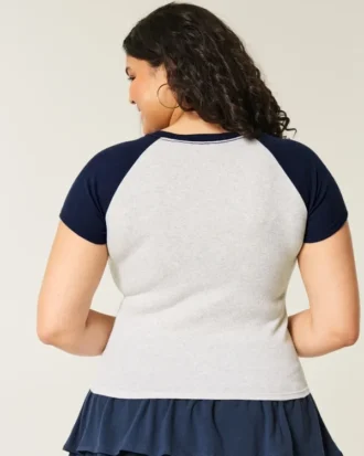 Easy Notch-Neck Sweet ‘n Sporty Grafikli Bebek Tişörtü
