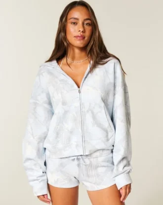 En Kolay Fermuarlı Kamuflaj Kapüşonlu Sweatshirt