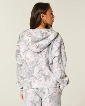 En Kolay Fermuarlı Kamuflaj Kapüşonlu Sweatshirt