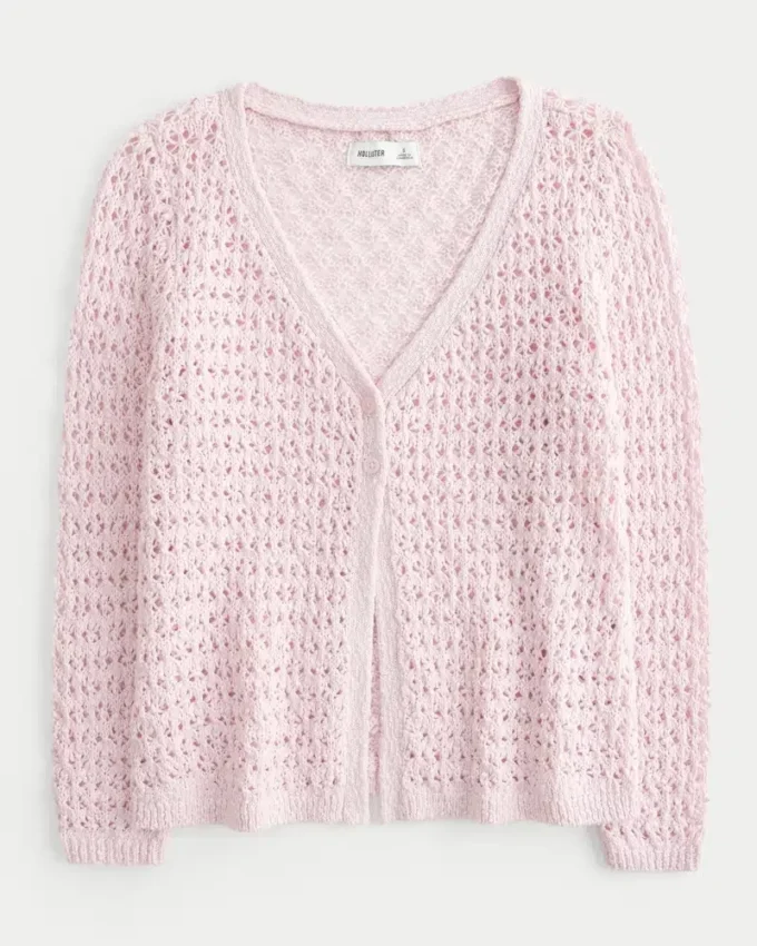 Üç Çeyrek Kollu Kroşe Stil Hırka