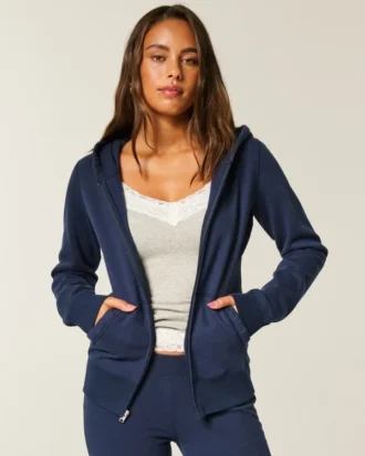 Fermuarlı Kapüşonlu Sweatshirt