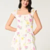 Flutter Sleeve Skort Elbise