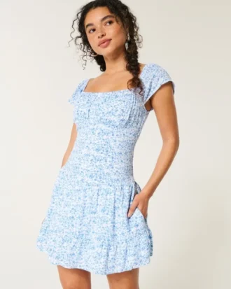 Flutter Sleeve Skort Elbise