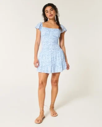 Flutter Sleeve Skort Elbise