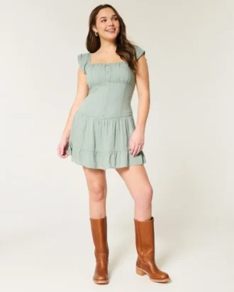 Flutter Sleeve Skort Elbise Flutter Sleeve Skort Elbise