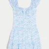 Flutter Sleeve Skort Elbise