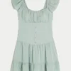 Flutter Sleeve Skort Elbise