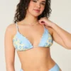 Fırfırlı Kenarlı Üçgen Bikini Üstü