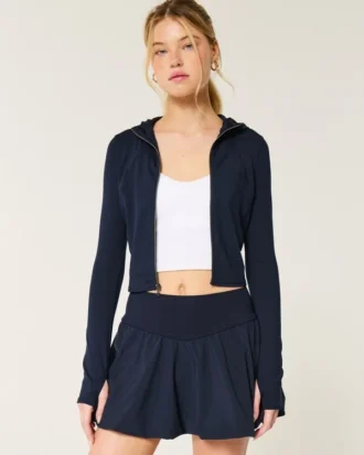 Gilly Hicks Active Recharge Fermuarlı Kapüşonlu Sweatshirt