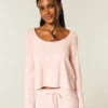 Gilly Hicks Always Cozy Waffle Uzun Kollu Scoop Top