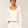 Gilly Hicks Always Cozy Waffle Uzun Kollu Scoop Top