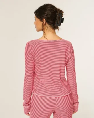 Gilly Hicks Always Cozy Waffle Uzun Kollu Scoop Top