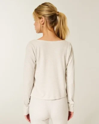 Gilly Hicks Always Cozy Waffle Uzun Kollu Scoop Top