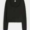 Gilly Hicks Always Cozy Waffle Uzun Kollu Scoop Top