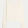 Gilly Hicks Always Cozy Waffle Uzun Kollu Scoop Top