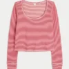 Gilly Hicks Always Cozy Waffle Uzun Kollu Scoop Top