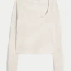 Gilly Hicks Always Cozy Waffle Uzun Kollu Scoop Top