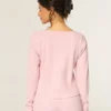 Gilly Hicks Always Cozy Waffle Uzun Kollu Scoop Top