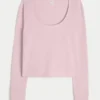 Gilly Hicks Always Cozy Waffle Uzun Kollu Scoop Top