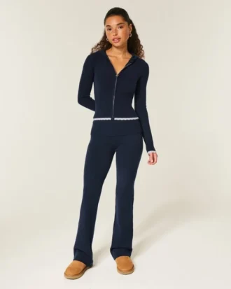 Gilly Hicks Kazak Örgü Katlamalı Bootcut Pantolon