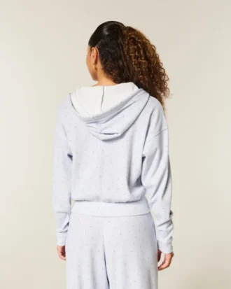 Gilly Hicks Rahat Fermuarlı Waffle Kapüşonlu Sweatshirt Gilly Hicks Rahat Fermuarlı Waffle Kapüşonlu Sweatshirt