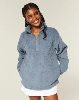Gilly Hicks Sherpa Çeyrek Fermuarlı Sweatshirt