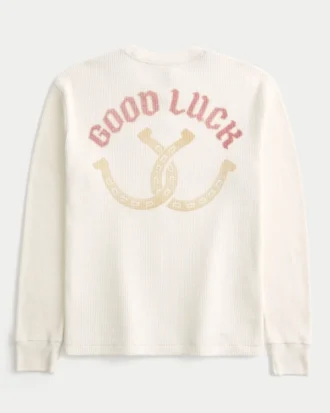 Good Luck Grafikli Termal Crew Gömlek