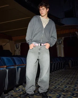 Gri Skater Baggy Jeans