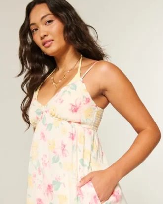 Halat Süslemeli Babydoll Mini Elbise