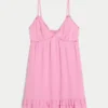 Halat Süslemeli Babydoll Mini Elbise Halat Süslemeli Babydoll Mini Elbise