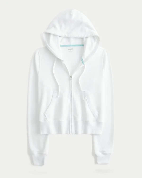 Havlu Kumaş Fermuarlı Kapüşonlu Sweatshirt Havlu Kumaş Fermuarlı Kapüşonlu Sweatshirt