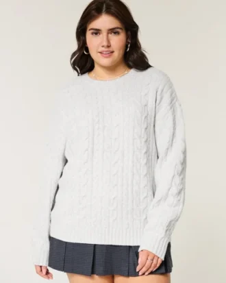 Hollister Comfy Cloud Kablo Örgü Kazak