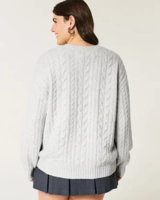 Hollister Comfy Cloud Kablo Örgü Kazak