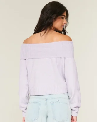 Hollister Comfy Cloud Katlamalı Omuzsuz Kazak Hollister Comfy Cloud Katlamalı Omuzsuz Kazak