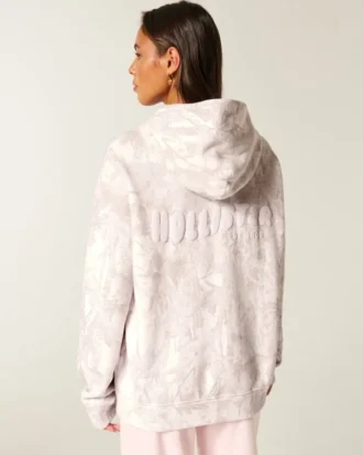 Hollister Feel Good Oversized Logo Grafik Kamuflaj Kapüşonlu Sweatshirt