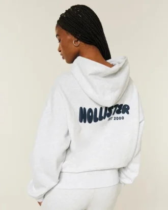 Hollister Feel Good Oversized Logo Grafik Kapüşonlu Sweatshirt