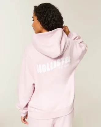 Hollister Feel Good Oversized Logo Grafik Kapüşonlu Sweatshirt