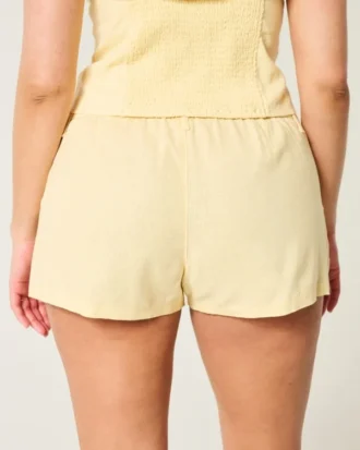 Hollister Livvy Düşük Bel Keten Karışımlı Şort