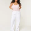 Hollister Livvy Ultra Yüksek Bel Keten Karışımlı Geniş Paça Pantolon