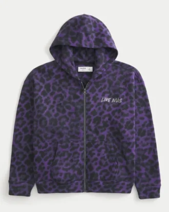 Hollister x Taco Bell Boxy Grafik Fermuarlı Kapüşonlu Sweatshirt