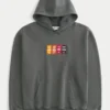 Hollister x Taco Bell Boxy Grafik Kapüşonlu Sweatshirt