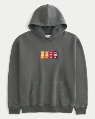 Hollister x Taco Bell Boxy Grafik Kapüşonlu Sweatshirt