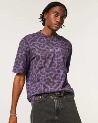 Hollister x Taco Bell Boxy Heavyweight Shine Grafik Tişört